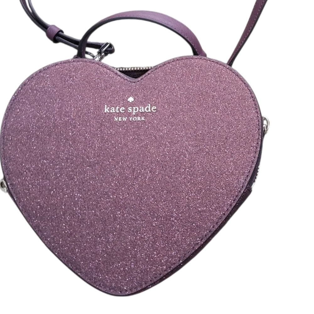 KATE SPADE LOVE SHACK Glitter Heart CROSSBODY BAG in DEEP NOVA! Novelty Gift